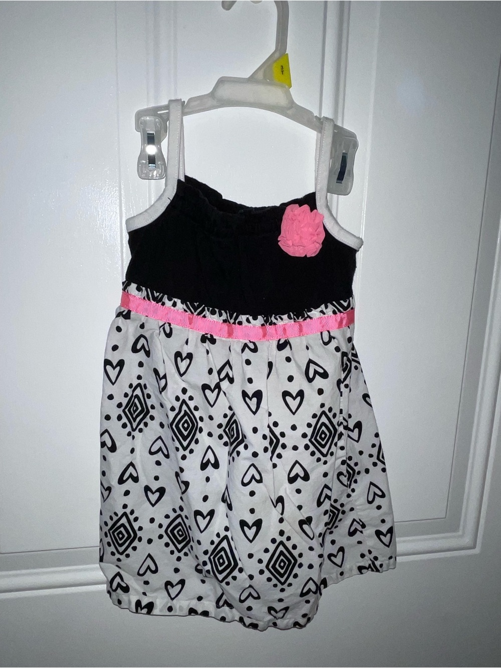 healthtex Black and White Dress with Pink Accent